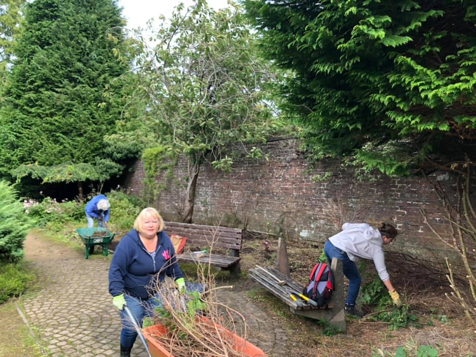 Weeding, clearing and edging the Walled Garden